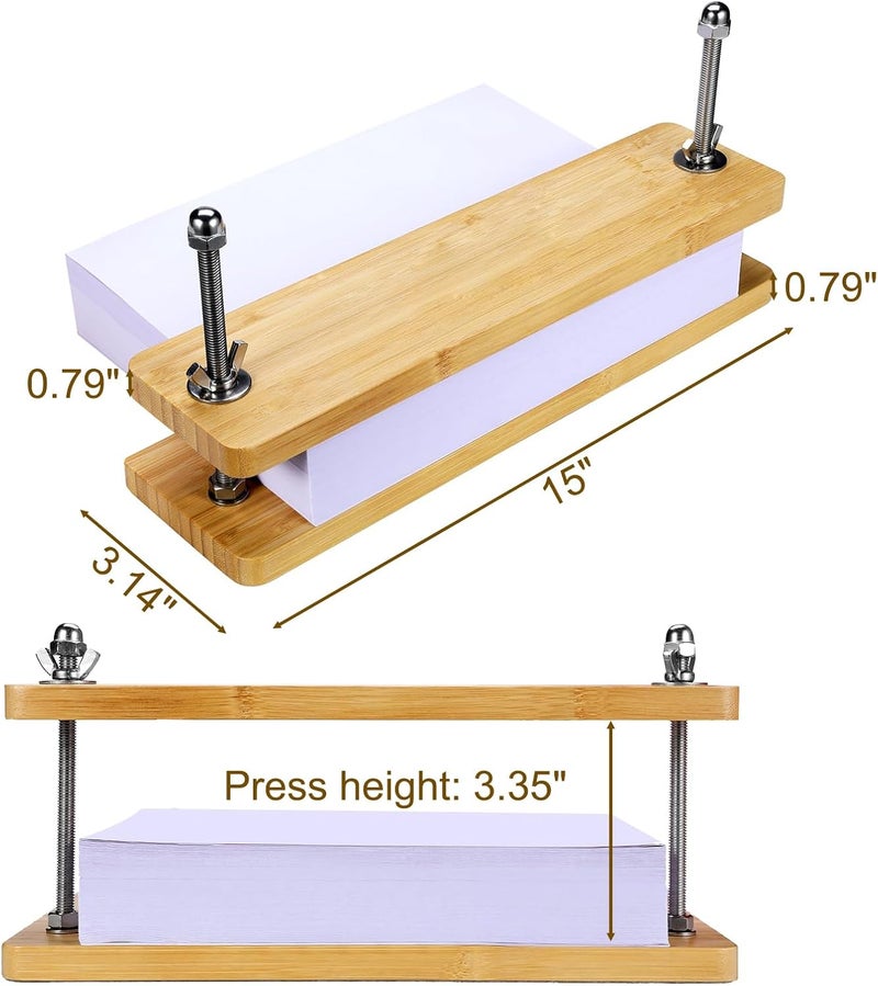 Sholramo Book Press - Bamboo Wood Bookbinding Press for Craft Enthusiasts - Anti-Slip Mat, Portable & Handmade Book Binding Tool (Book Press) - Image 2